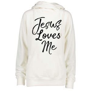 Christian Evangelism Quote Bible Verse Saying Jesus Loves Me Gift Womens Funnel Neck Pullover Hood