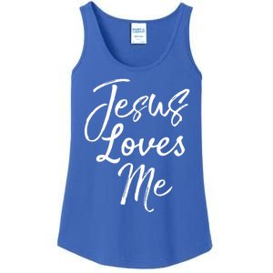 Christian Evangelism Quote Bible Verse Saying Jesus Loves Me Gift Ladies Essential Tank