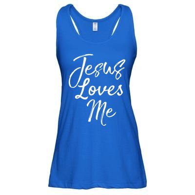 Christian Evangelism Quote Bible Verse Saying Jesus Loves Me Gift Ladies Essential Flowy Tank