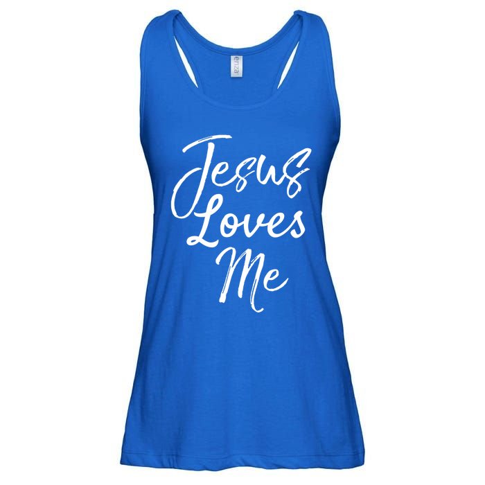 Christian Evangelism Quote Bible Verse Saying Jesus Loves Me Gift Ladies Essential Flowy Tank