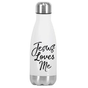 Christian Evangelism Quote Bible Verse Saying Jesus Loves Me Gift Stainless Steel Insulated Water Bottle