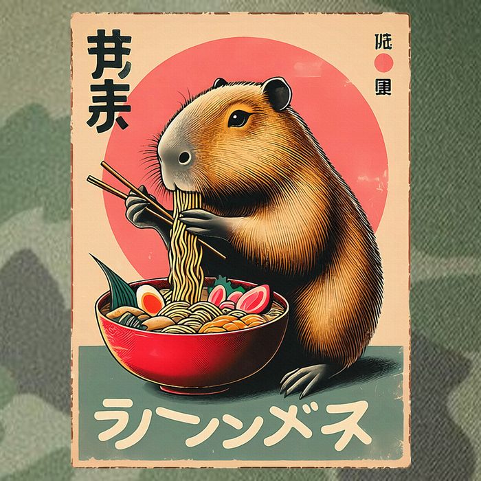 Capybara Eating Ramen Noodles Japanese Art Capybara Legacy Tie Dye Trucker Hat