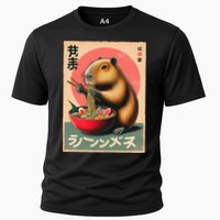 Capybara Eating Ramen Noodles Japanese Art Capybara Cooling Performance Crew T-Shirt
