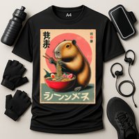 Capybara Eating Ramen Noodles Japanese Art Capybara Cooling Performance Crew T-Shirt