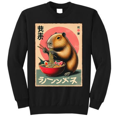Capybara Eating Ramen Noodles Japanese Art Capybara Sweatshirt
