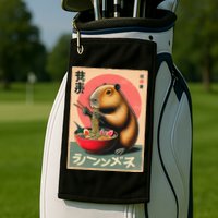 Capybara Eating Ramen Noodles Japanese Art Capybara Golf Towel