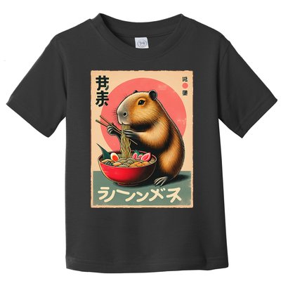 Capybara Eating Ramen Noodles Japanese Art Capybara Toddler T-Shirt