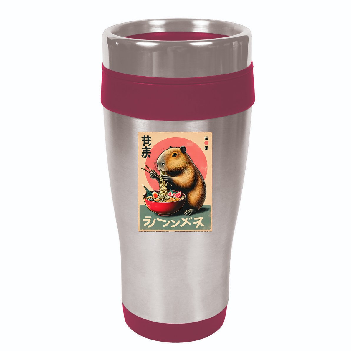 Capybara Eating Ramen Noodles Japanese Art Capybara 16oz Travel Tumbler