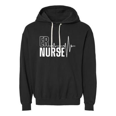 Cool Emergency Room Nurse Design For Men Women ER Nursing Garment-Dyed Fleece Hoodie