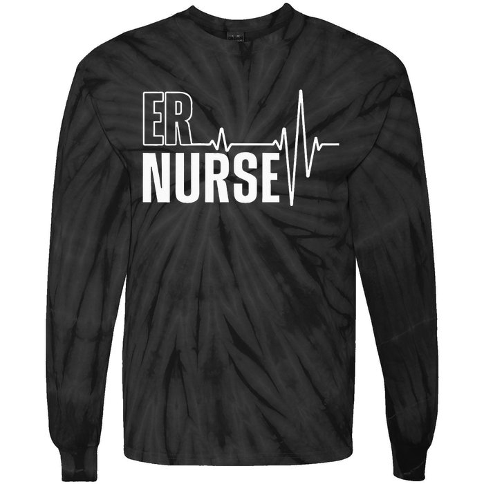 Cool Emergency Room Nurse Design For Men Women ER Nursing Tie-Dye Long Sleeve Shirt