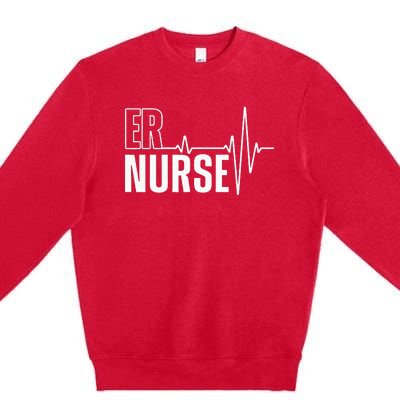 Cool Emergency Room Nurse Design For Men Women ER Nursing Premium Crewneck Sweatshirt