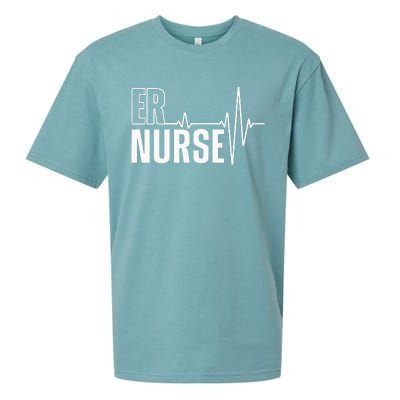 Cool Emergency Room Nurse Design For Men Women ER Nursing Sueded Cloud Jersey T-Shirt