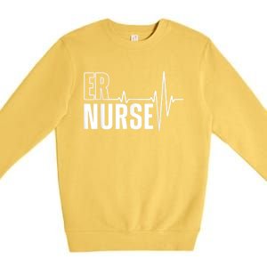 Cool Emergency Room Nurse Design For Men Women ER Nursing Premium Crewneck Sweatshirt