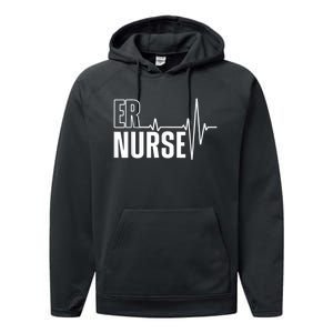 Cool Emergency Room Nurse Design For Men Women ER Nursing Performance Fleece Hoodie