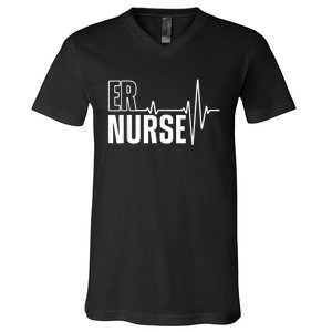 Cool Emergency Room Nurse Design For Men Women ER Nursing V-Neck T-Shirt