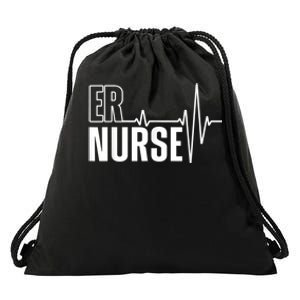 Cool Emergency Room Nurse Design For Men Women ER Nursing Drawstring Bag