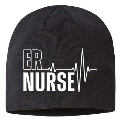 Cool Emergency Room Nurse Design For Men Women ER Nursing Sustainable Beanie