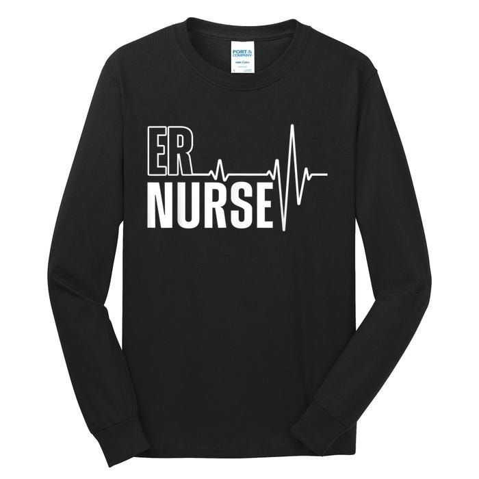 Cool Emergency Room Nurse Design For Men Women ER Nursing Tall Long Sleeve T-Shirt