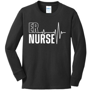 Cool Emergency Room Nurse Design For Men Women ER Nursing Kids Long Sleeve Shirt