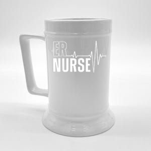 Cool Emergency Room Nurse Design For Men Women ER Nursing Beer Stein