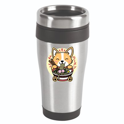 Corgi Eating Ramen Cute Kawaii Noodles 16oz Travel Tumbler