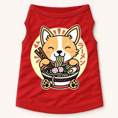 Corgi Eating Ramen Cute Kawaii Noodles Doggie Tank