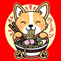 Corgi Eating Ramen Cute Kawaii Noodles Doggie Tank