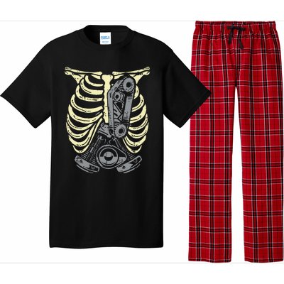 Car Engine Ribs Auto Mechanic Halloween Skeleton Pajama Set