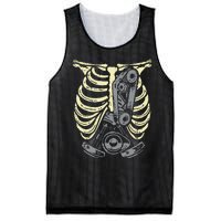 Car Engine Ribs Auto Mechanic Halloween Skeleton Mesh Reversible Basketball Jersey Tank