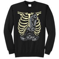 Car Engine Ribs Auto Mechanic Halloween Skeleton Tall Sweatshirt