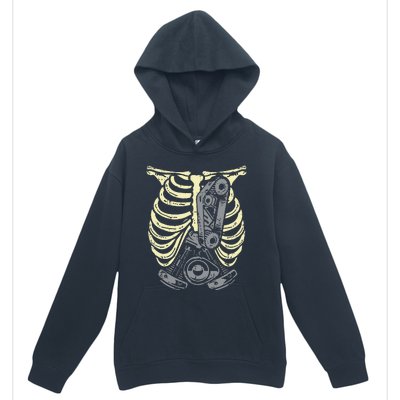 Car Engine Ribs Auto Mechanic Halloween Skeleton Urban Pullover Hoodie