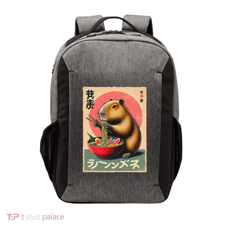 Capybara Eating Ramen Noodles Japanese Art Capybara Vector Backpack