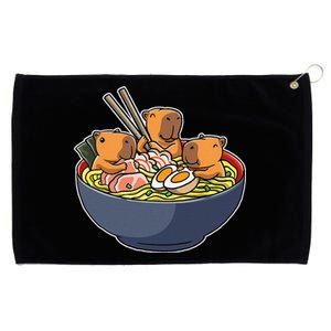 Capybara Eating Ramen Grommeted Golf Towel