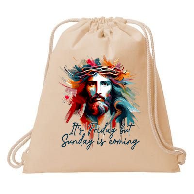Christian Easter Resurrection It's Friday But Sunday Coming Drawstring Bag