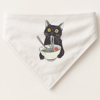 Cat Eating Ramen Vintage Japanese Noodles USA-Made Doggie Bandana