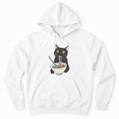 Cat Eating Ramen Vintage Japanese Noodles Hoodie