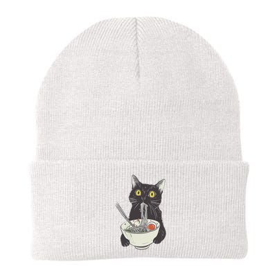 Cat Eating Ramen Vintage Japanese Noodles Beanie