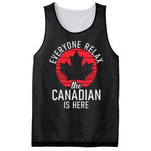 Canada Everyone Relax The Canadian Is Here Funny Canadian Mesh Reversible Basketball Jersey Tank