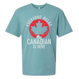 Canada Everyone Relax The Canadian Is Here Funny Canadian Sueded Cloud Jersey T-Shirt