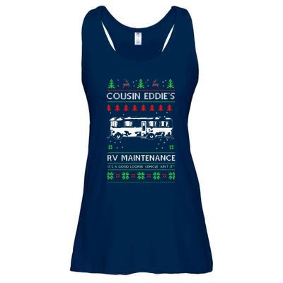 Cousin Eddies RV Maintenance Funny Holiday Ugly Christmas Ladies Essential Flowy Tank