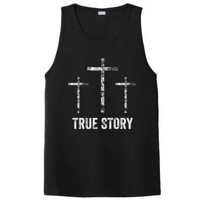 Christian Easter Resurrection Day True Story Jesus Cross PosiCharge Competitor Tank