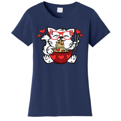 Cat Eating Ra Valentines Day Cute Kitten Kitty Love Women's T-Shirt