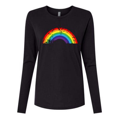 Cool Elegant Rainbow Vintage Retro 80's Style Gift Meaningful Gift Womens Cotton Relaxed Long Sleeve T-Shirt