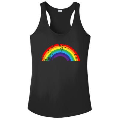 Cool Elegant Rainbow Vintage Retro 80's Style Gift Meaningful Gift Ladies PosiCharge Competitor Racerback Tank