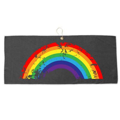 Cool Elegant Rainbow Vintage Retro 80's Style Gift Meaningful Gift Large Microfiber Waffle Golf Towel