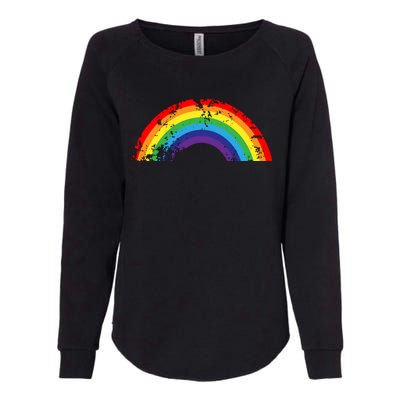 Cool Elegant Rainbow Vintage Retro 80's Style Gift Meaningful Gift Womens California Wash Sweatshirt