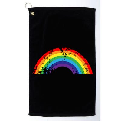 Cool Elegant Rainbow Vintage Retro 80's Style Gift Meaningful Gift Platinum Collection Golf Towel