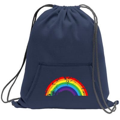 Cool Elegant Rainbow Vintage Retro 80's Style Gift Meaningful Gift Sweatshirt Cinch Pack Bag