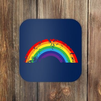 Cool Elegant Rainbow Vintage Retro 80's Style Gift Meaningful Gift Coaster