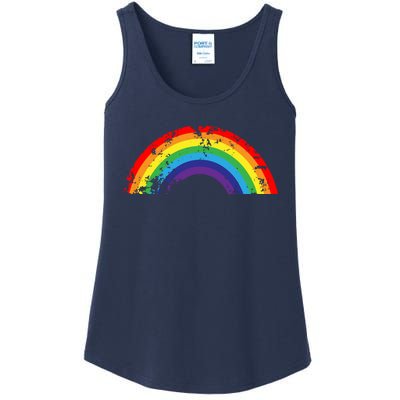 Cool Elegant Rainbow Vintage Retro 80's Style Gift Meaningful Gift Ladies Essential Tank